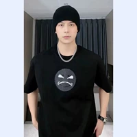 Короткие рукава-смайлик-черный