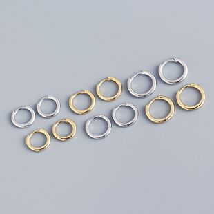 Серебряные серьги 925 пробы для женщин, маленькие кольца-люксы