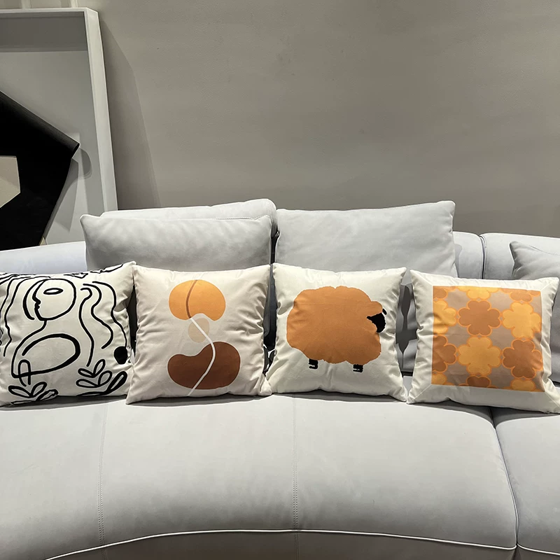 Modern and minimalistic pillow, pillowcase, sofa, sheep