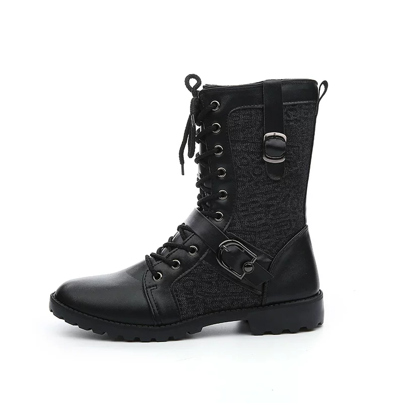 Мужские зимние ботинки, кожаные ботинки, мужские, high top, круглова головка