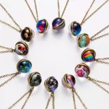 h Universe Ball Pendant Link Chain Necklace Glow in the Dark