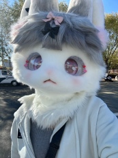 furry福瑞/兽装 【棉花兔】姜丝丝的崽pla材质兽装打印头骨日系头骨furryfursuit