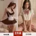 Người giúp việc cosplay sexy tinh khiết dễ thương dễ thương tinh khiết khao khát phù hợp với lụa đen cosplay người giúp việc đồng phục váy ngắn màu đen 