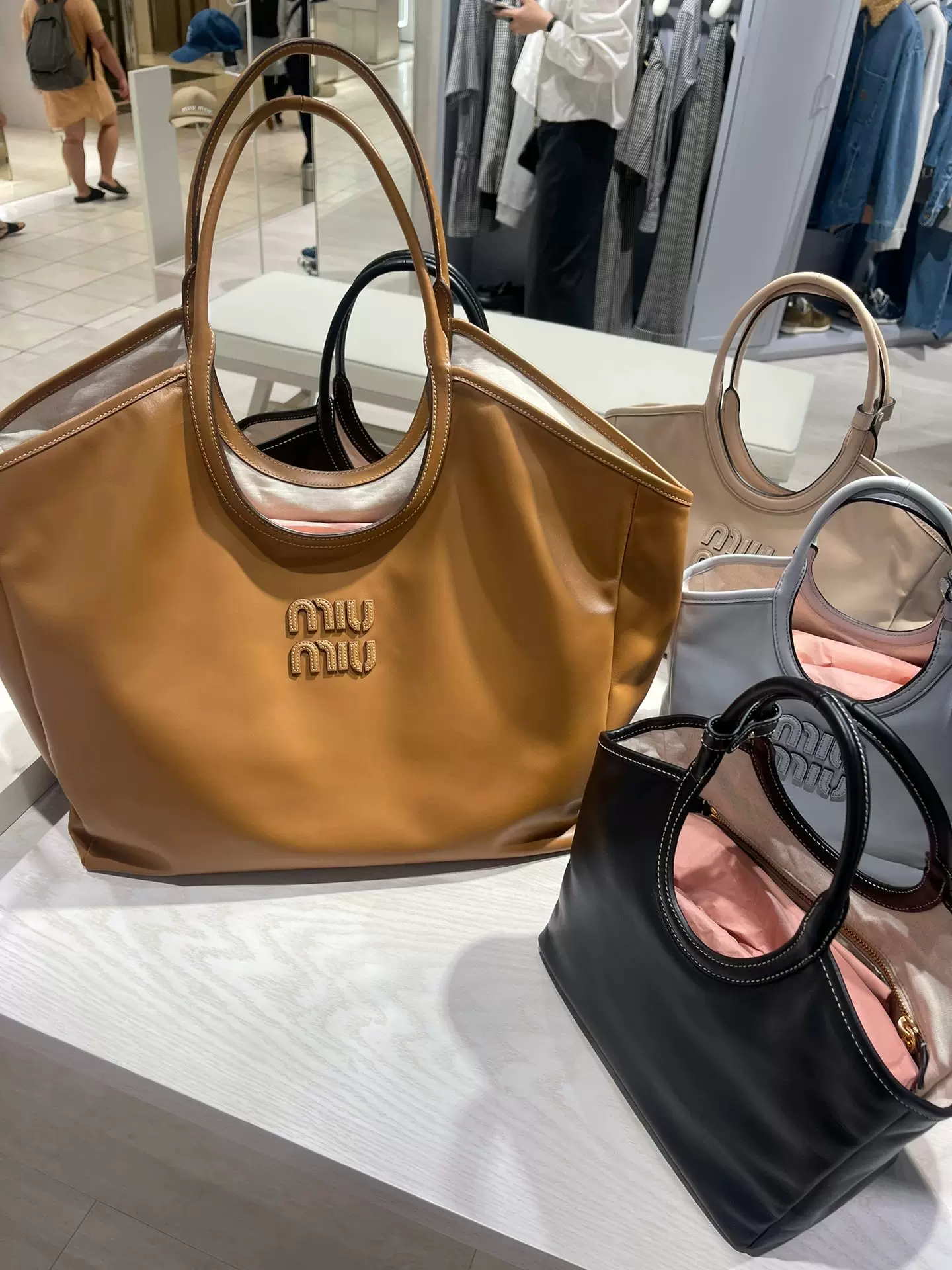 MiuMiu кожаная сумка через плечо, ручная сумка для покупок