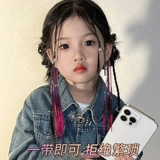 Детский парик с косичкой, боксерский хвостик, резинка для волос, аксессуар для волос