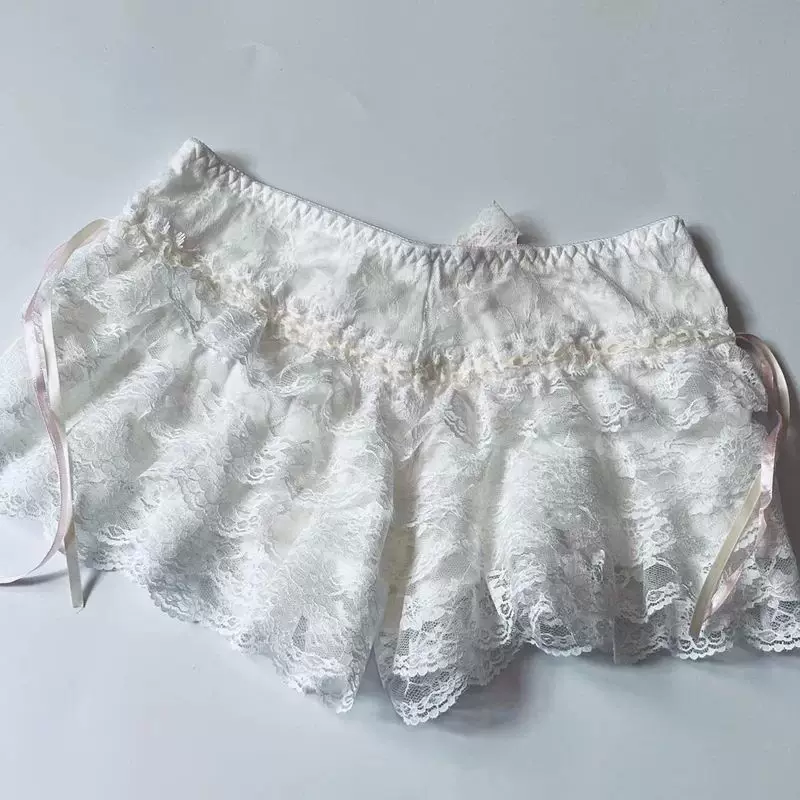 Коттеджная кокетка Y2K 00s винтажные шорты для женщин, милое кружево LACE TR