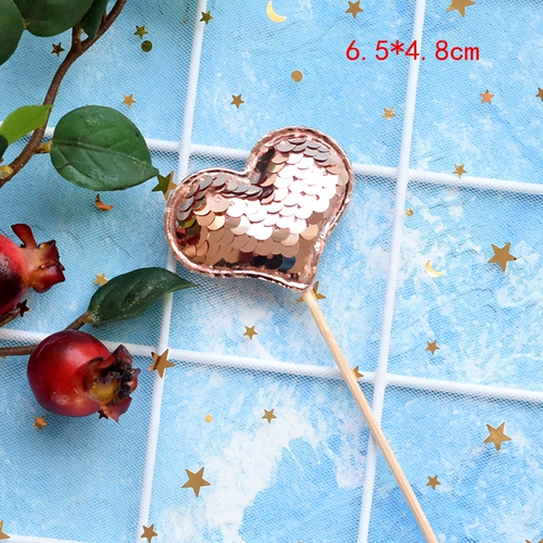 Запеченные торты декоративные блестки, мигающая пленка Love Crown Decorment Plug -In Plug -In Shining Party Dessert Design