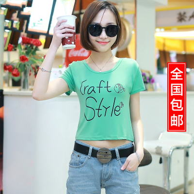 女生韩版修身字母印花t恤