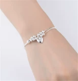 Серебряный серебряный браслет, милый аксессуар для влюбленных, ювелирное украшение, в корейском стиле, простой и элегантный дизайн