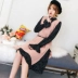 Phụ nữ mang thai mùa thu mẫu thời trang 2018 phiên bản Hàn Quốc mới của phần dài của bà bầu mặc áo hai dây mùa thu đầm bầu đẹp hàng hiệu Áo thai sản