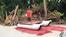 Рыболовное судно 双体水上充气平台 便捷式可拆卸 钓鱼船 路亚船