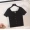 2018 new retro Hồng Kông hương vị quảng trường cổ áo sơ mi ins slim màu rắn t-shirt bạn gái ngắn tay T-Shirt nữ mùa hè
