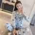 Mùa xuân hè hè Bộ đồ ngủ dài tay cho nữ bộ đồ cotton ngọt ngào nhỏ tươi có thể mặc bên ngoài áo len mỏng tháng phục vụ tại nhà