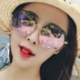 2018 kính mát thời trang mới nữ Hàn Quốc phiên bản của thủy triều retro Harajuku gió gương net red kính vòng mặt bảo vệ UV kính râm thời trang Kính râm