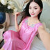 Đồ ngủ của phụ nữ ngắn tay kích thước lớn băng dài lụa mùa hè chất béo MM nightdress lỏng sexy mang thai phụ nữ mang thai nightdress sling váy ấm áp cho mùa đông Đêm đầm