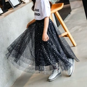 Váy bé gái dài 2019 Nữ lớn bé trai 12-15 tuổi Phiên bản Hàn Quốc của váy váy lưới váy công chúa váy sao 8 - Váy