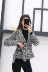 Áo khoác nữ Houndstooth thu đông 2018 phiên bản dày của Hàn Quốc tự thắt eo là áo len mỏng kẻ sọc hoang dã. áo khoác nữ dáng dài Accentuated eo áo