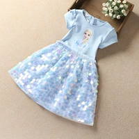 Платье, летняя детская юбка, хлопковые блестки для ногтей, наряд маленькой принцессы, в западном стиле
