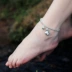 Vòng chân bạc 990 bạc nữ nguyên chất bạc sterling thời trang ngọt ngào Hàn Quốc đơn giản chuông hạt ban đầu trang sức bạc Vòng chân