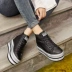Giày cao gót siêu cao 10cm da cao giúp bánh xốp dày đáy 2018 mới cộng với cotton mùa thu và giày nhỏ bẩn nữ giày the thao nữ Giày cao gót