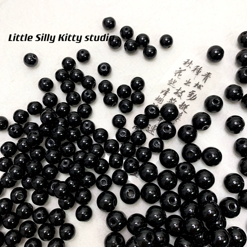 Базовое черное стеклянное украшение-шарик, высококачественные бусины, аксессуар, аксессуары