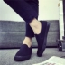 Giày vải mùa thu nam thấp để giúp giày lười cũ Giày vải Bắc Kinh Giày nam một bàn đạp màu đen giày công sở thoáng khí