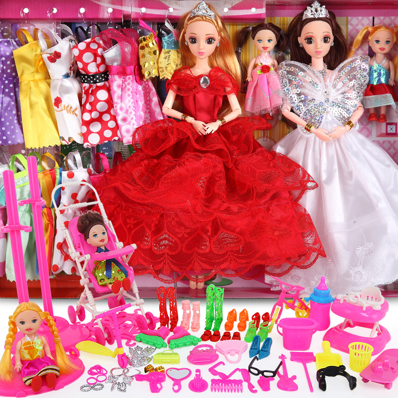  芭比娃娃套裝大禮盒公主一套女孩兒童玩具衣服生日禮物豪宅