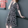 Đầm voan cổ chữ V nữ hè 2019 khí chất mới Slim slim Một chiếc váy chữ - A-Line Váy mẫu đầm xòe tuổi trung niên