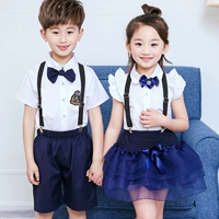 Trẻ em đồng phục học sinh phù hợp với sinh viên bông hiệu suất tùy chỉnh quần áo mẫu giáo quần áo mùa hè ngắn tay Anh phong cách dịch vụ đẳng cấp đồng phục trường học