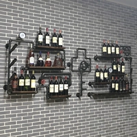 Чердак промышленная вода труба красная вина настенная стена висящая настенная полка Железное искусство творческое винное шкаф подвесная полка на полке