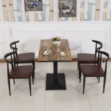 Иреное деревянное железное угловой стул кофейня западный ресторан и стул Простой обеденный стул молоко чай для чая на столе и комбинация стула