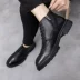 Thời trang nam nhọn Martin ủng xu hướng giày da cao cấp nam British Chelsea short ngắn bốt nam màu đen thủy triều - Giày ống