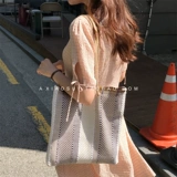 Плетеный шоппер, в корейском стиле