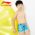 Li Ning Professional Casual Children Boxer Quần bơi Thời trang In Quần short nam Quần áo bơi nam đồ bơi bé gái tay dài Bộ đồ bơi của Kid