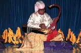 Бирманский арфический музыкальный инструмент ремесленные бумаги на коттедже Saung -Gauk Feng Shou 箜篌 16 Строка 1 метр