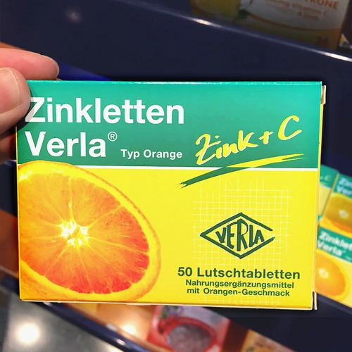 Немецкий местный младенец Verla и дочерние добавки Zinc+VC жевание таблетки для улучшения анорексии и таблетки из цинкового апельсинового малинового вкуса