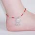 Nhật bản và Hàn Quốc 925 sterling bạc vòng chân nữ Hàn Quốc phiên bản của đơn giản retro sợi dây màu đỏ vòng chân thời trang sinh viên chuông couple bạc trang sức Vòng chân