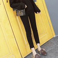 Летние тонкие штаны для беременных, черные модные леггинсы