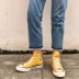 Converse Converse 1970s Samsung tiêu chuẩn màu đen cao màu vàng cao màu xanh hải quân quân đội màu xanh lá cây giày vải cao 162050c - Plimsolls