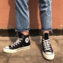 Converse Converse 1970s Samsung tiêu chuẩn màu đen cao màu vàng cao màu xanh hải quân quân đội màu xanh lá cây giày vải cao 162050c - Plimsolls giày the thao nữ Plimsolls