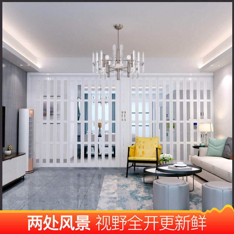 Aluminum alloy folding doors, aluminum alloy partitions, sliding doors, bathroom invisible doors, professional customization, shopping mall engineering doors details Picture