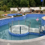 Бассейн, дорожная мозаика, синяя головоломка, делается под заказ