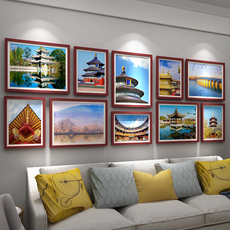 Настенные фотокартины 客厅照片墙北欧现代简约相片墙餐厅实木挂墙相框 创意大墙面组合