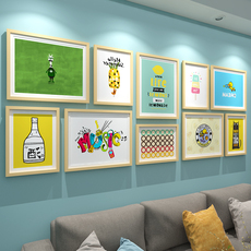 Настенные фотокартины 客厅照片墙北欧现代简约相片墙餐厅实木挂墙相框 创意大墙面组合