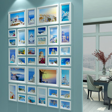 Настенные фотокартины 现代简约照片墙实木竖式玄关 过道相框墙客厅挂墙装饰企业文化墙