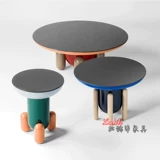 Цветный кофейный столик Стеклянный волокно Укрепление с маленькой квартирой северная космическая космос летающая тарелка маленькая край