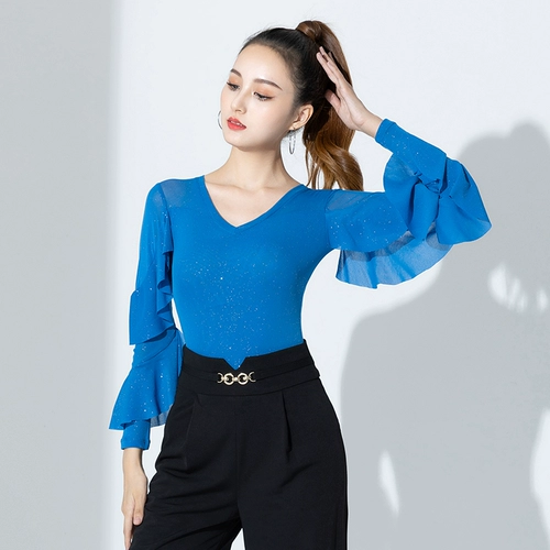 Современный танцевальный топ для женщин для взрослых V-образных V-образных.