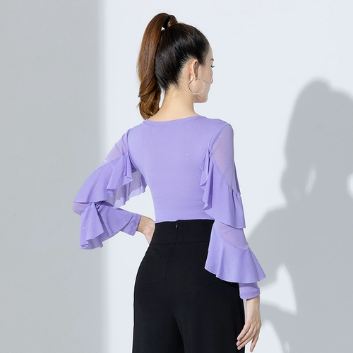 Современный танцевальный топ для женщин для взрослых V-образных V-образных.