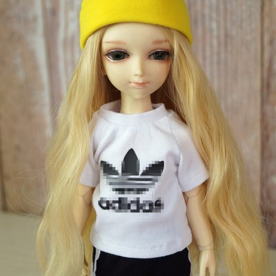 taobao agent 6 points BJD white T -shirt AD versatile BJD1/6 baby clothes doll T top Yosd AOD AS can be worn