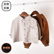 Trẻ em mùa thu đông mẫu áo sơ mi nam thủy tinh cotton dài tay Phiên bản Hàn Quốc mùa xuân và mùa thu cho bé sơ mi cộng với áo khoác nhung dày